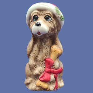FINAL CLEARANCE Jasco Critter Bells Porcelain Christmas Dog Hound Santa Puppy